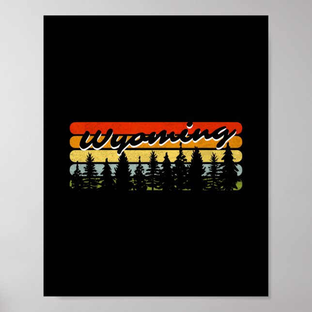 Wyoming Forest Sunset Trees Cabin Theme Souvenir  Poster (Front)