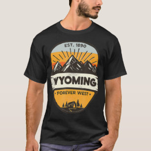 Wyoming Forever West, Vintage Retro Mountain Campi T-Shirt