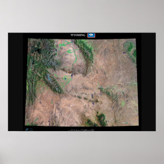 Wyoming from space satellite poster