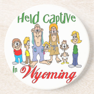 Wyoming Funny Trailer Park Sandstone Coaster
