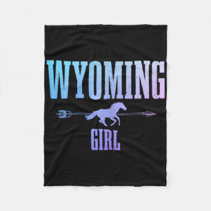 Wyoming Girls Riding Horse Lovers Pride 1  Fleece Blanket
