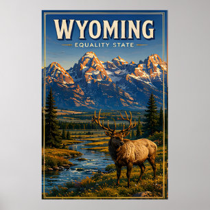 Wyoming Grand Teton Mountain Wilderness Poster