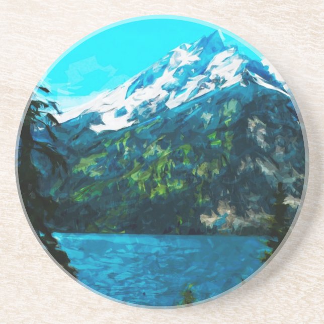 Wyoming Grand Teton Mountains Abstract Coaster (Front)