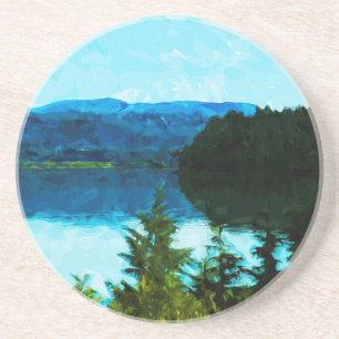 Wyoming Grand Teton Mountains Abstract Coaster