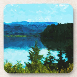 Wyoming Grand Teton Mountains Abstract Coaster