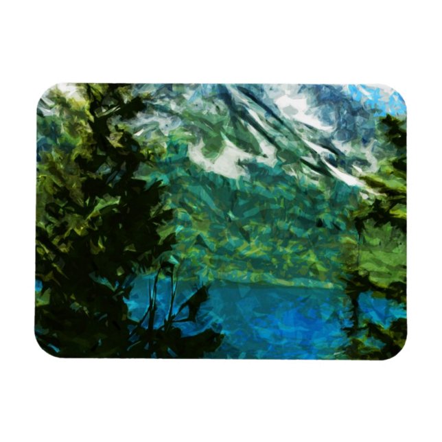Wyoming Grand Teton Mountains Abstract Magnet (Horizontal)