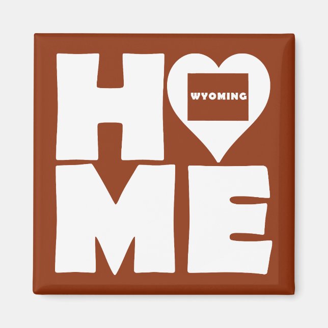 Wyoming Home Heart State Fridge Magnet (Front)