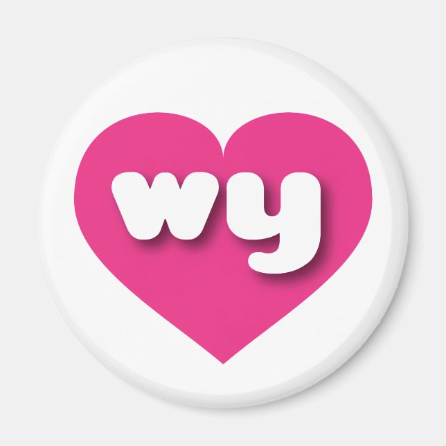 Wyoming hot pink heart - I love wy Magnet (Front)