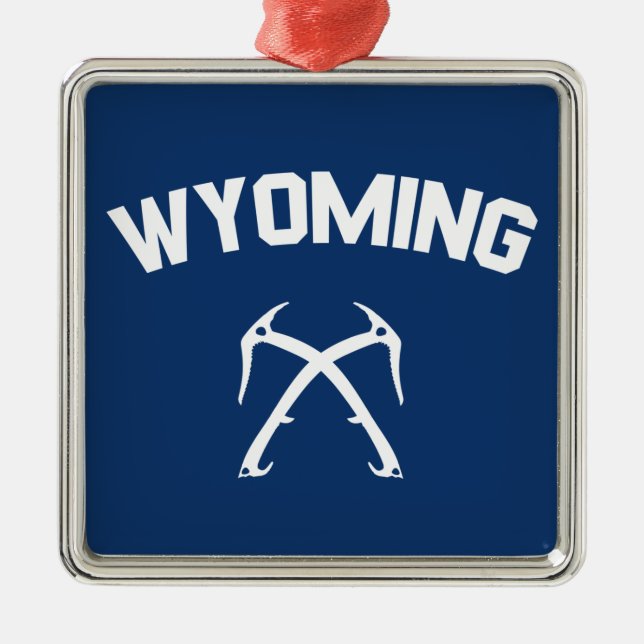Wyoming Ice Climbing Metal Ornament (Front)