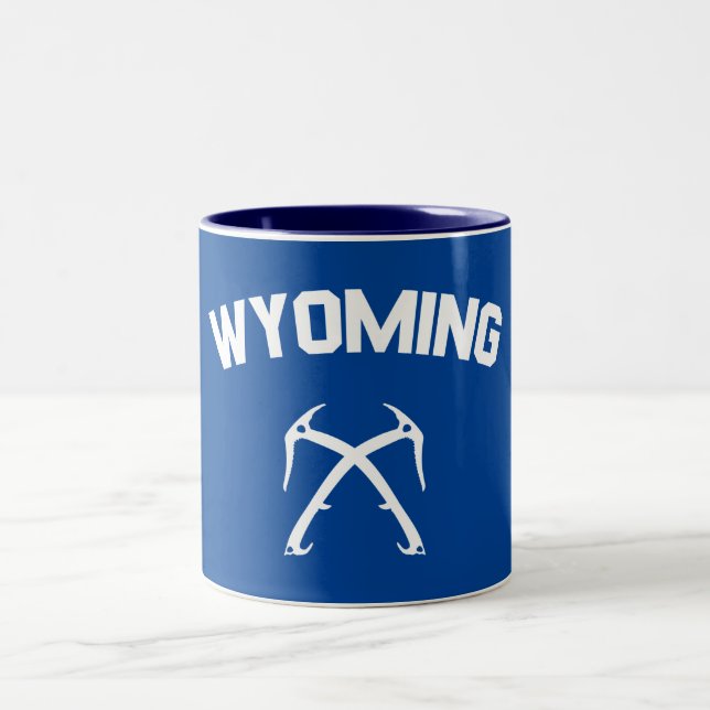 Wyoming Ice Climbing Two-Tone Coffee Mug (Center)