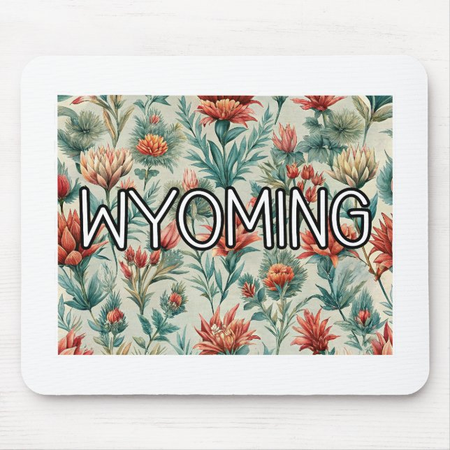 Wyoming Indian Paintbrush Flower Mouse Pad (Front)