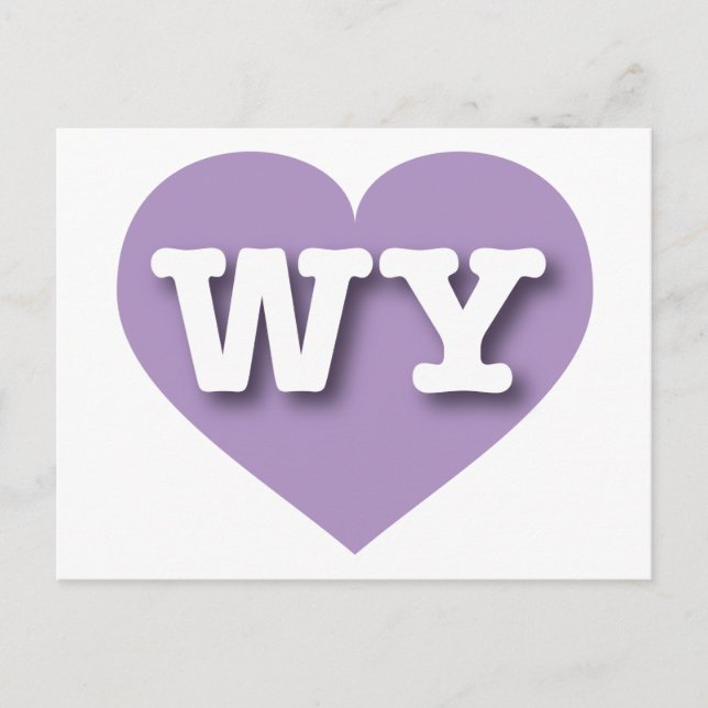 Wyoming Lavender Heart - I love WY Postcard (Front)