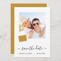 Wyoming Map Photo Wedding Save the Date Card