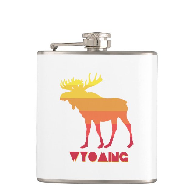 Wyoming Moose Hip Flask (Front)