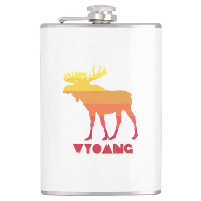 Wyoming Moose Hip Flask (Front)