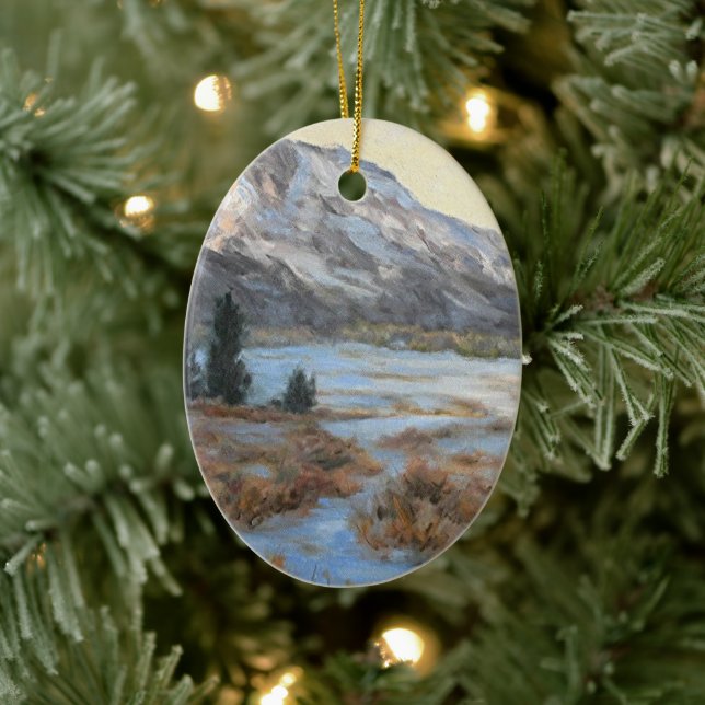 Wyoming Mountain Fine Art Christmas Ornament (Tree)