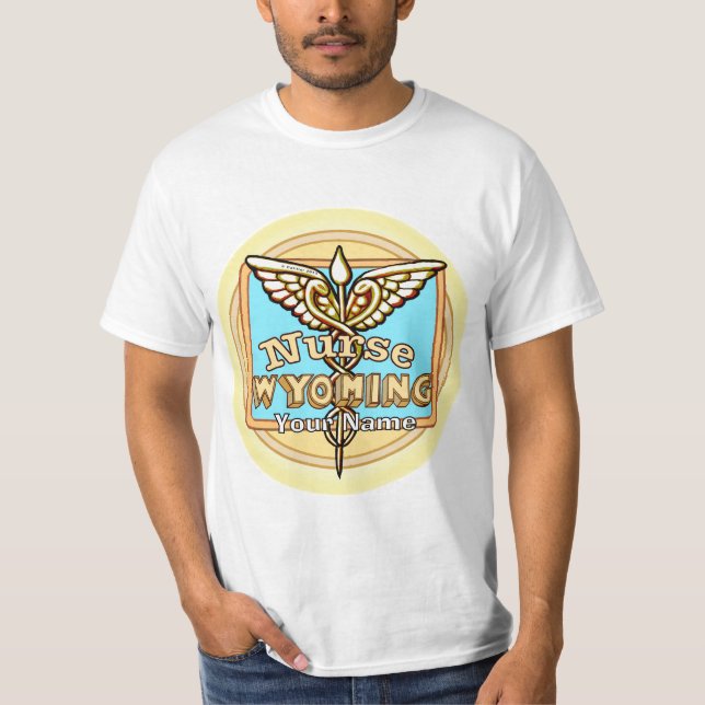 Wyoming Nurse Caduceus T-Shirt (Front)