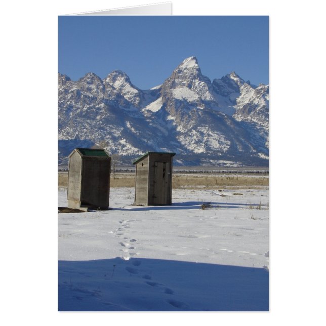 Wyoming Outhouse Deluxe All Occasion Card (Front)
