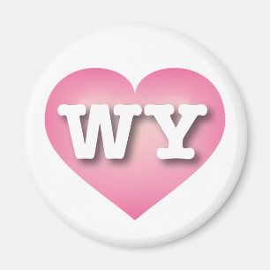 Wyoming Pink Fade Heart - I love WY Magnet