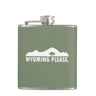 Wyoming Please Hip Flask