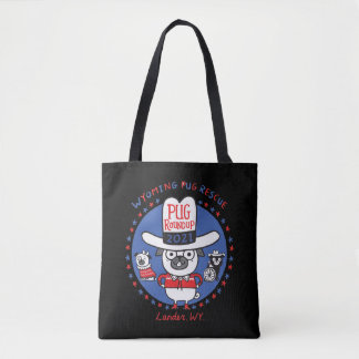 Wyoming Pug Rescue Pug Roundup 2021 Tote Bag