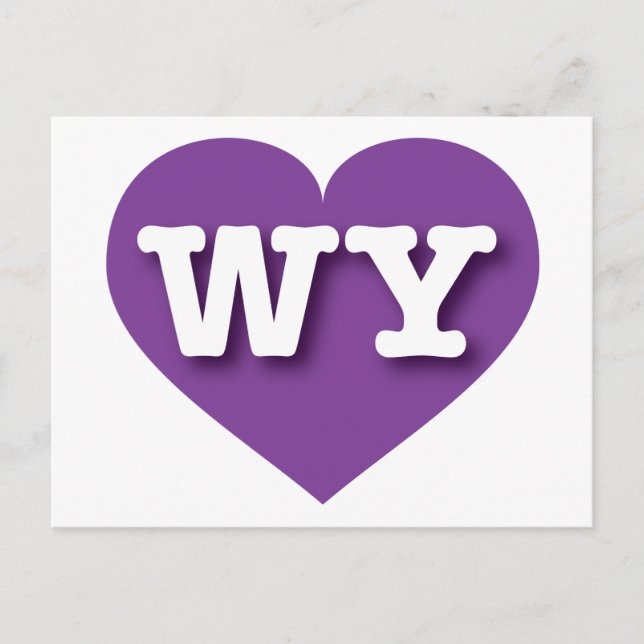Wyoming Purple Heart - I love WY Postcard (Front)