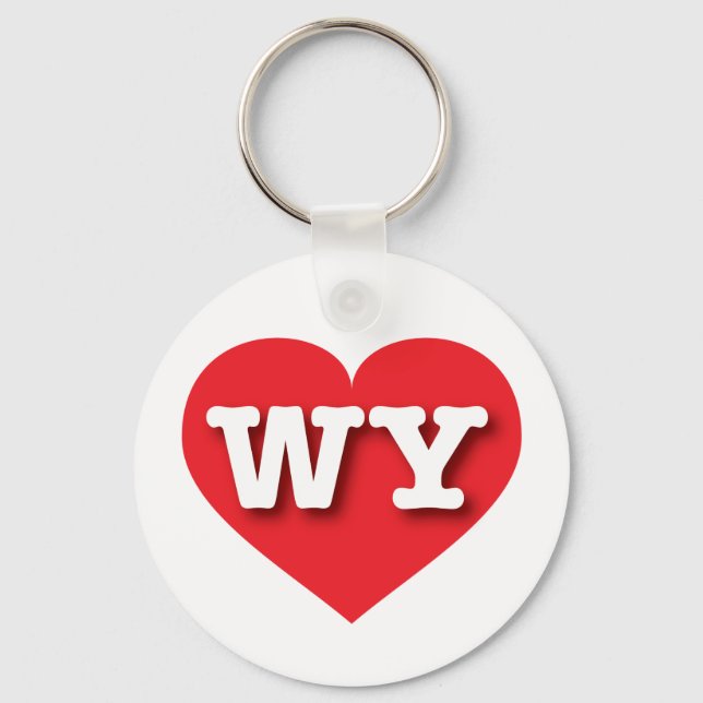Wyoming Red Heart - I love WY Key Ring (Front)