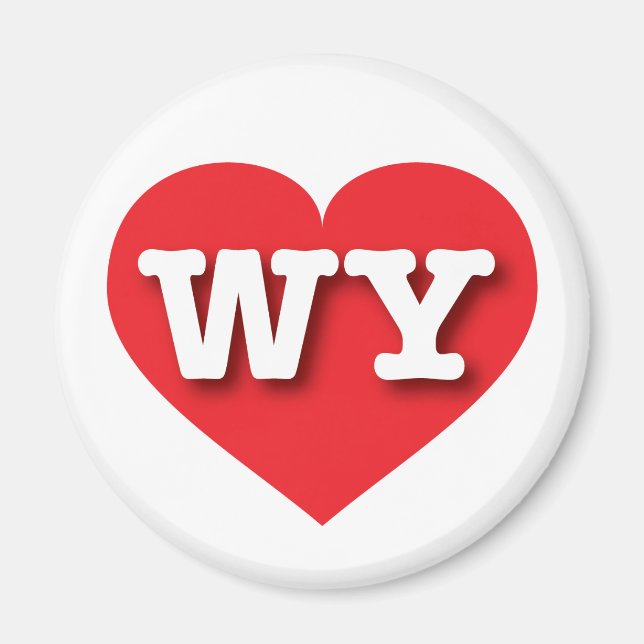 Wyoming Red Heart - I love WY Magnet (Front)