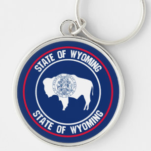 Wyoming Round Emblem Key Ring
