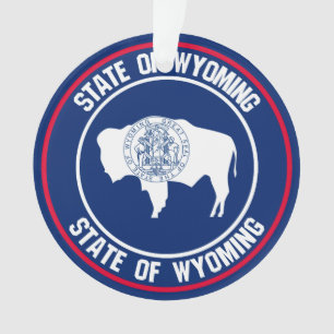 Wyoming Round Emblem Ornament