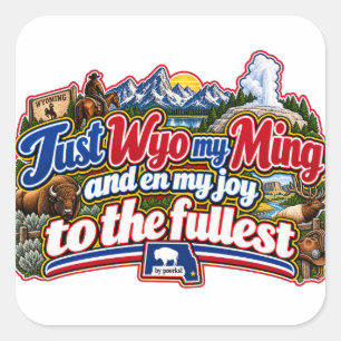 Wyoming square sticker