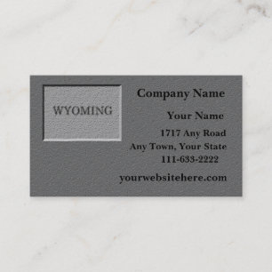 Wyoming State Business card carved stone look