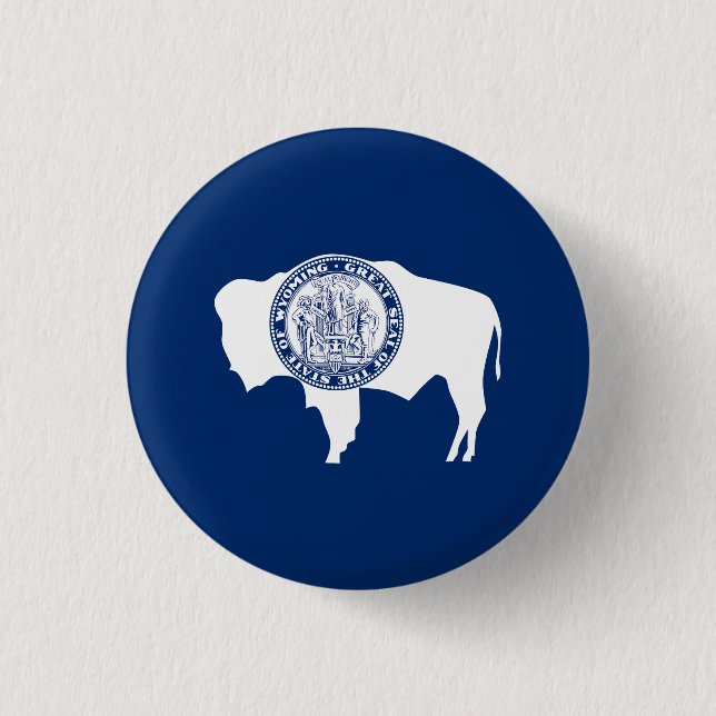 Wyoming State Flag 3 Cm Round Badge (Front)