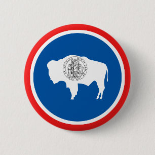 Wyoming State Flag 6 Cm Round Badge