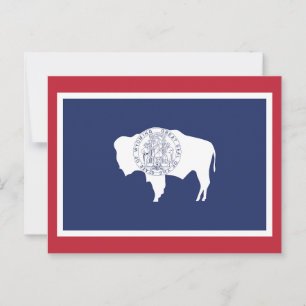 Wyoming State Flag Bison Red Border Postcard