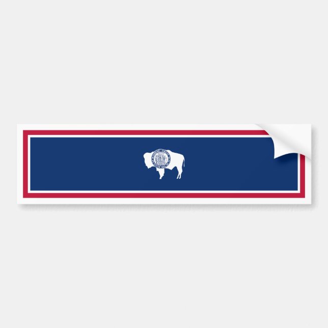 Wyoming State Flag Bumper Sticker (Front)