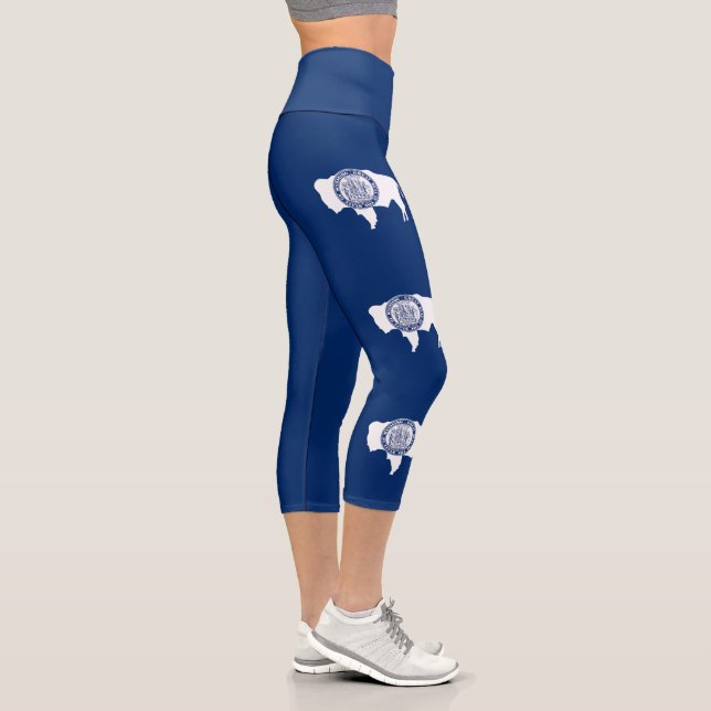 Wyoming State Flag Capri Leggings (Right)