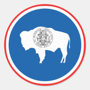 Wyoming State Flag Classic Round Sticker