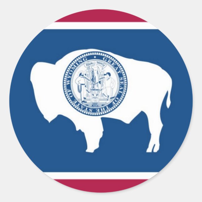 Wyoming State Flag Classic Round Sticker (Front)