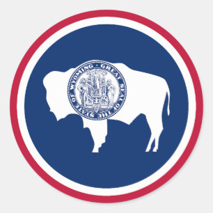 Wyoming State Flag Classic Round Sticker
