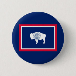 Wyoming State Flag Design 6 Cm Round Badge