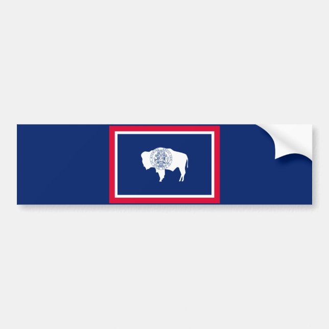 Wyoming State Flag Design Bumper Sticker (Front)