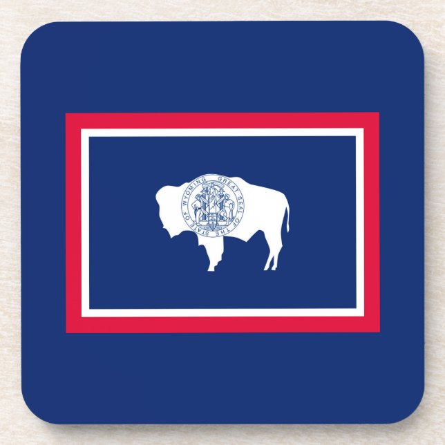 Wyoming State Flag Design Coaster (Front)