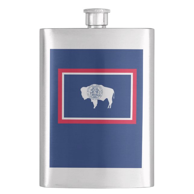 Wyoming State Flag Design Hip Flask (Front)