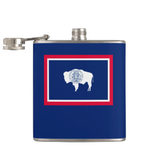 Wyoming State Flag Design Hip Flask