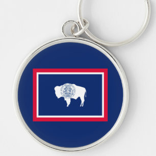 Wyoming State Flag Design Key Ring