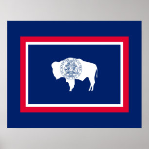 Wyoming State Flag Design Poster