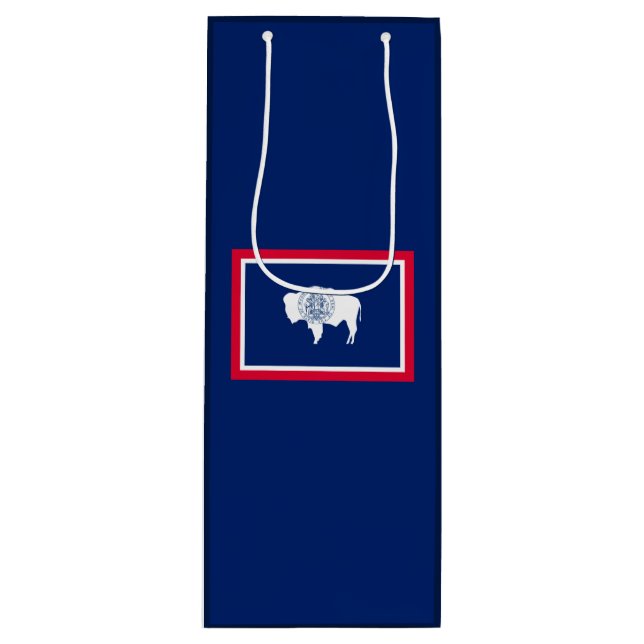 Wyoming State Flag Design Wine Gift Bag (Front)