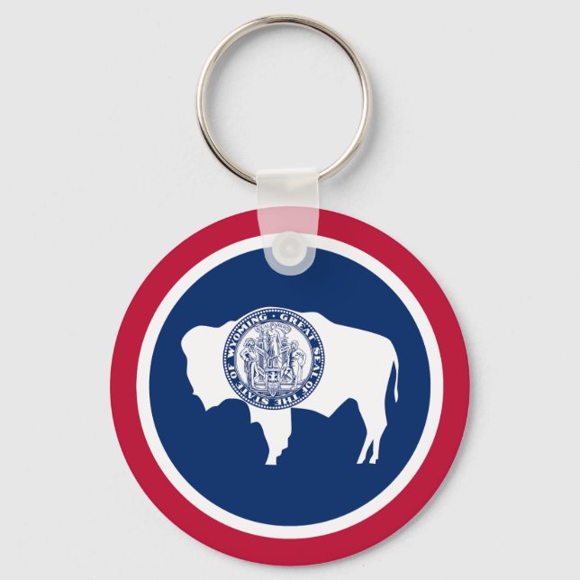 Wyoming State Flag Key Ring (Front)