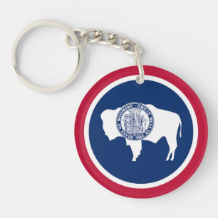 Wyoming State Flag Key Ring